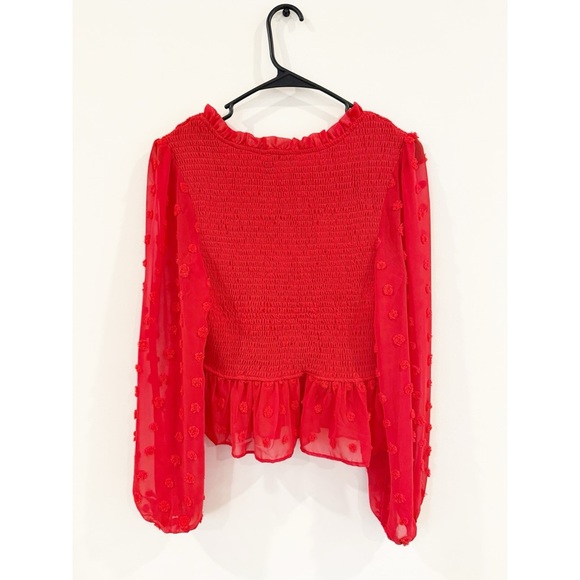 NWT SHE and SKY size S The Best Around Red Swiss Dot Blouse - Picture 9 of 9